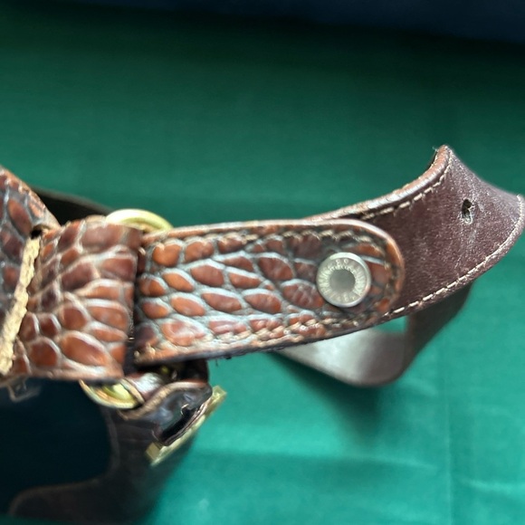 Brahmin Glossy Black and Textured Brown Shoulder Bag - Picture 3 of 15